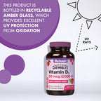 Bluebonnet Nutrition Earth Sweet Vitamina D3 2000 UI Comprimibles - Sabor Frambuesa, 90 Comprimidos