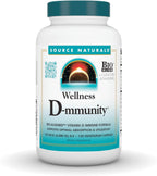 Source Naturals Wellness D-mmunity, Fórmula Inmune de Vitamina D Bio-Alineada, 5000 UI D3 + 1000 UI D2 - 120 Cápsulas Vegetarianas