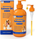 HEAPETS Aceite de Salmón Salvaje de Alaska para Perros y Gatos - 473 ml - Suplemento de Omega 3 con EPA y DHA