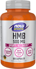 NOW Foods Nutrición Deportiva HMB (β-Hidroxi β-Metilbutirato) 500 mg, 120 Cápsulas Veganas