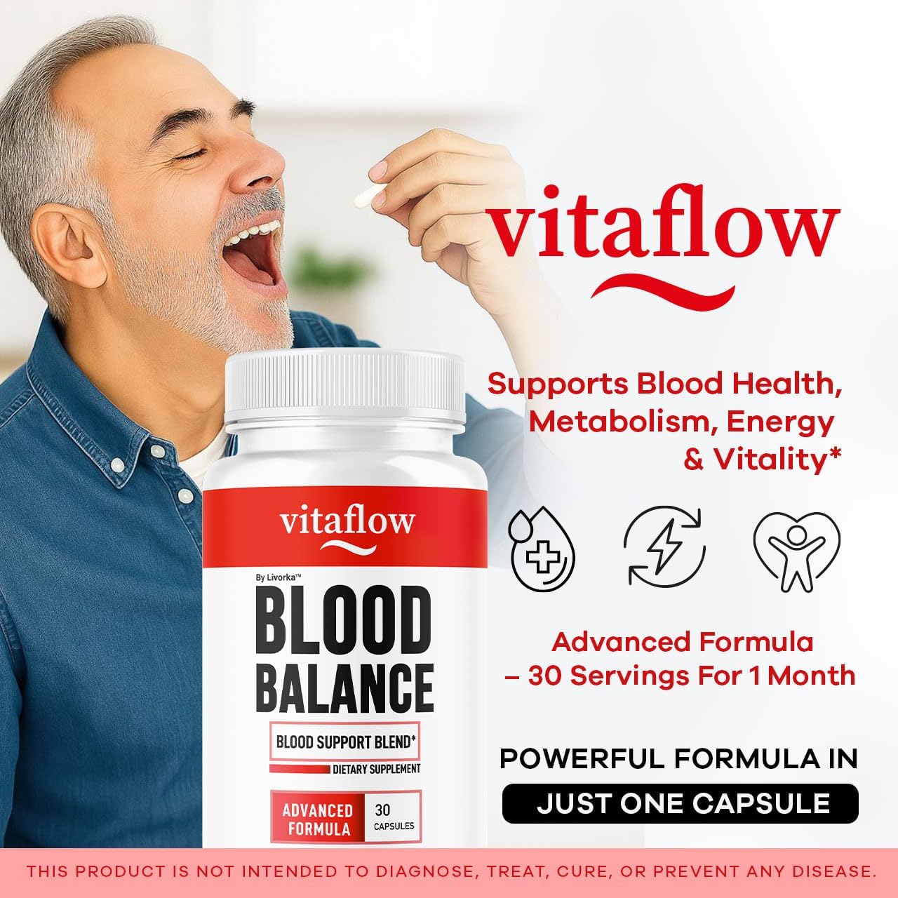 VitaFlow Cápsulas - Cápsula oficial de suplemento de equilibrio, Fórmula natural premium avanzada, 30 Cápsulas para 1 mes
