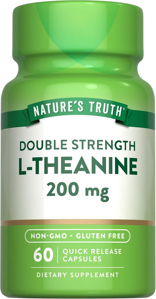 L-Teanina 200 mg – 60 Cápsulas de Liberación Rápida – Nature's Truth