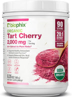 biophix Polvo de Cereza Ácida Orgánica Extracto 20:1 - 350 g (12.3 oz) - Superalimento Natural - Sin Azúcar Añadido - Vegano