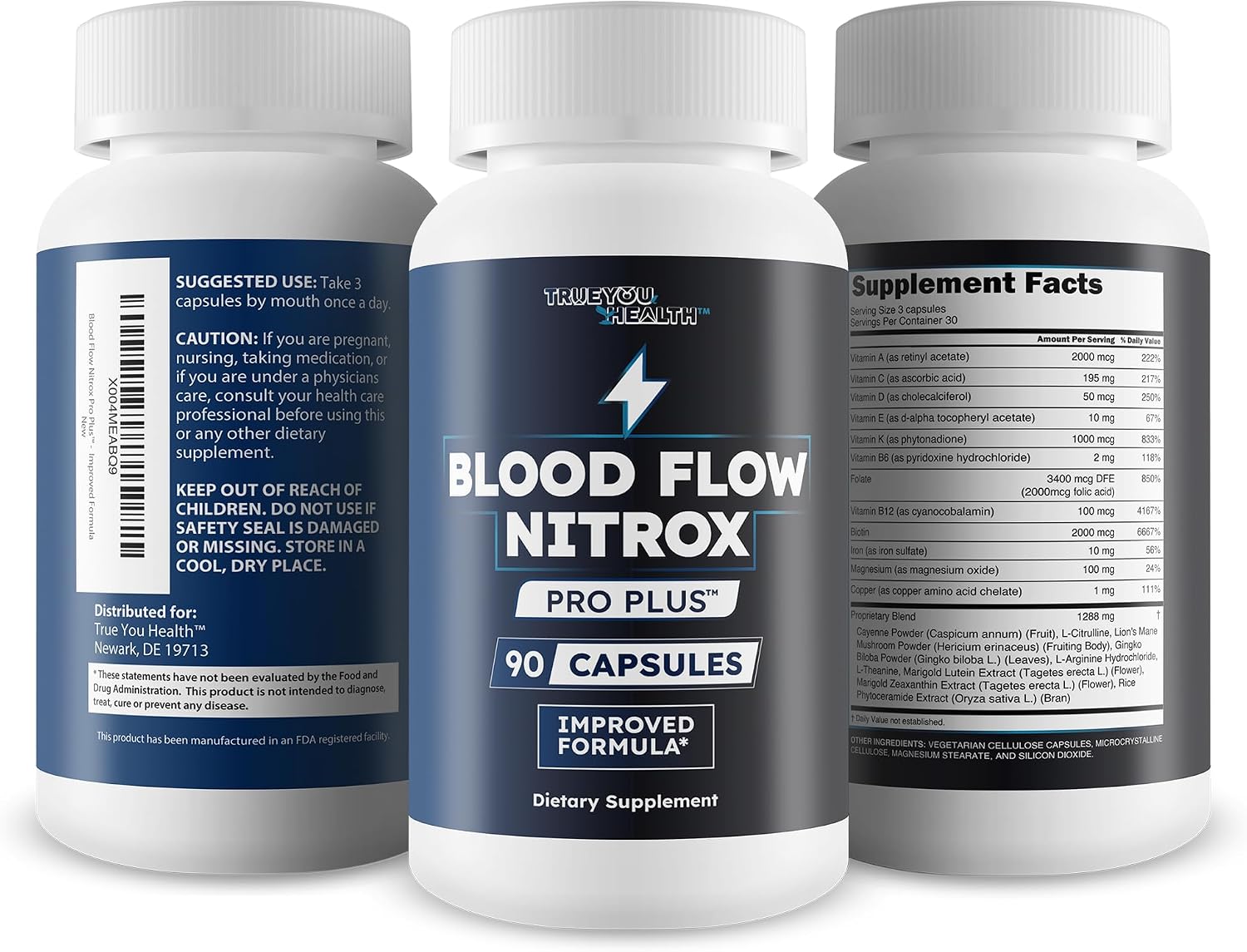 Blood Flow Nitrox Pro Plus - Suplemento de circulación sanguínea para hombres