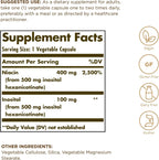 Niacina Sin Rubor 500mg Solgar 100 Cápsulas Vegetales