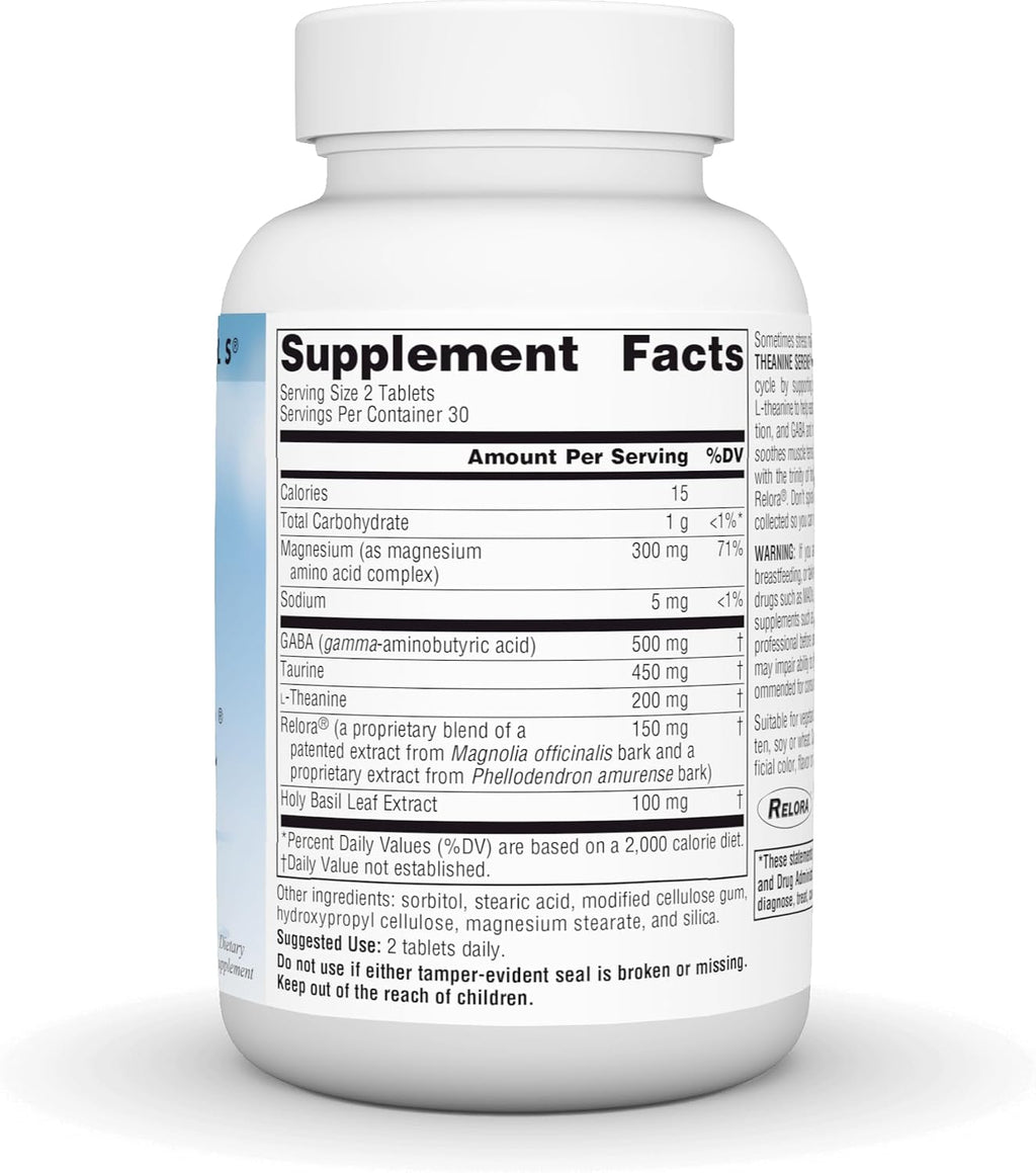 Source Naturals Serene Science Theanine Serene con Relora – Mente y Cuerpo Tranquilos – 60 Comprimidos