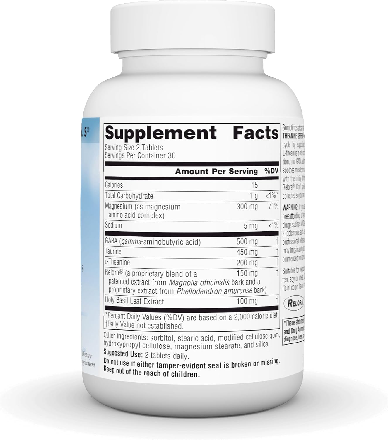 Source Naturals Serene Science Theanine Serene con Relora – Mente y Cuerpo Tranquilos – 60 Comprimidos