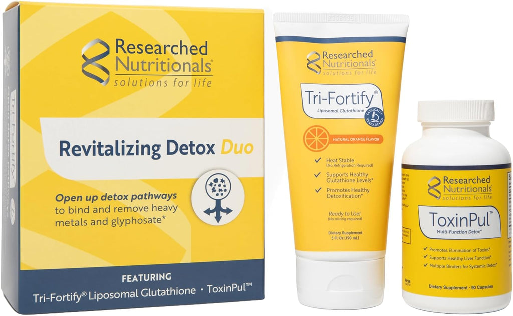 Revitalized Detox Duo - Glutatión Liposomal (450mg) y ToxinPul - Researched Nutritionals