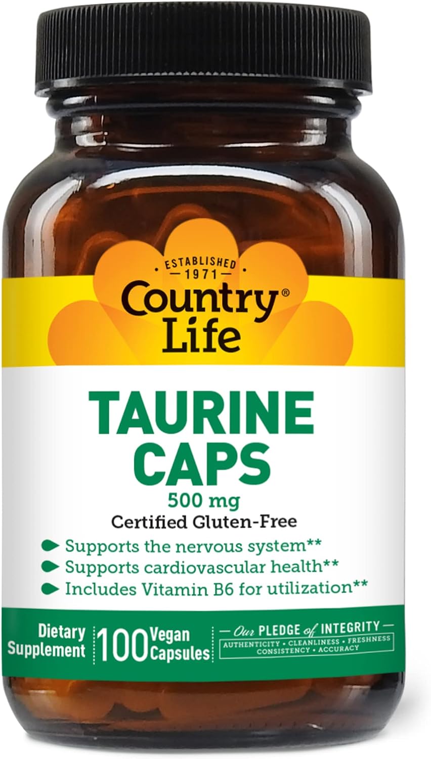 Country Life Taurina 500 mg - 100 Cápsulas