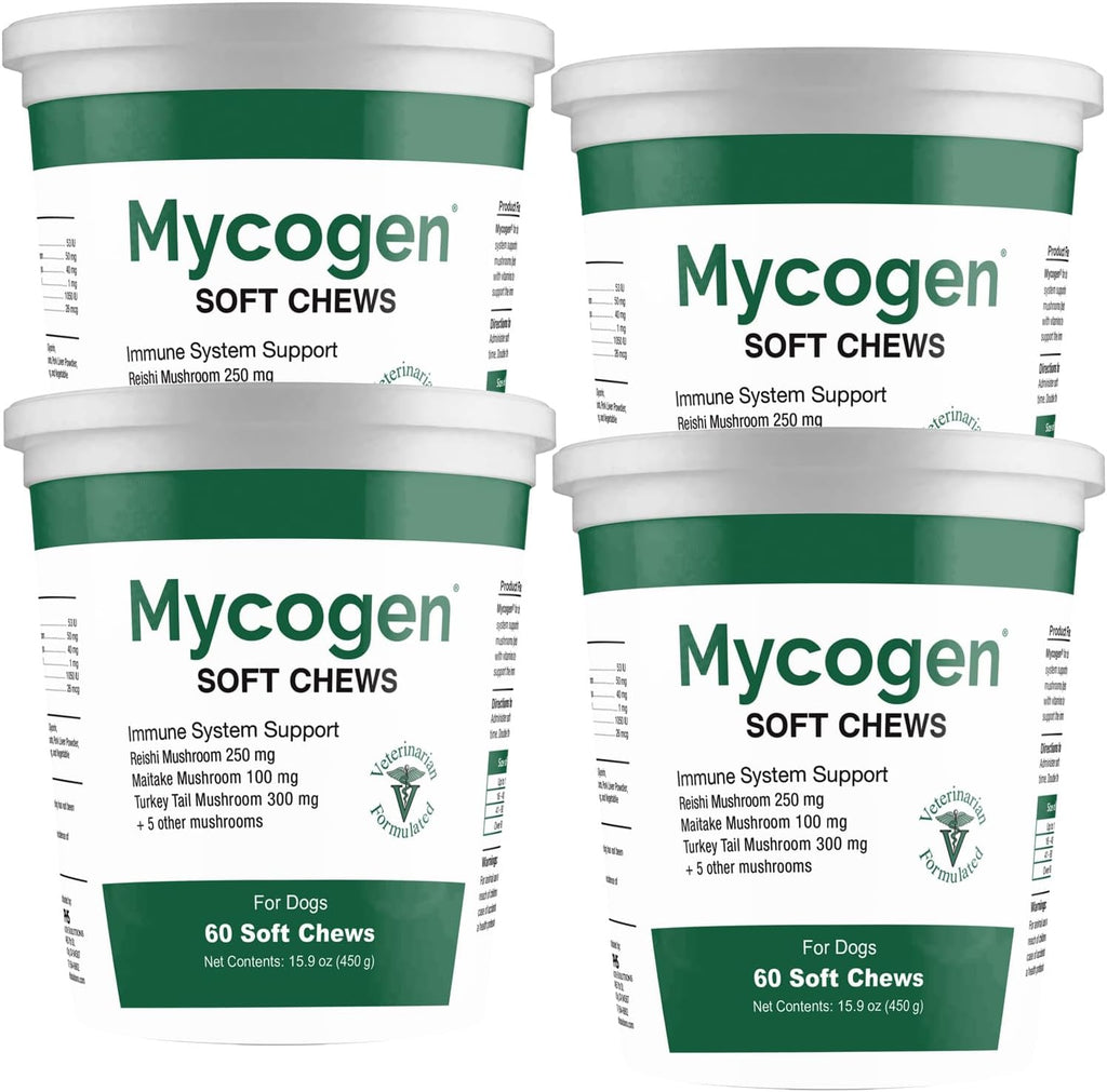 Mycogen Soft Chew para Perros - Mezcla de 8 Especies de Setas para Apoyo Inmunitario - 120 Chews Blandos