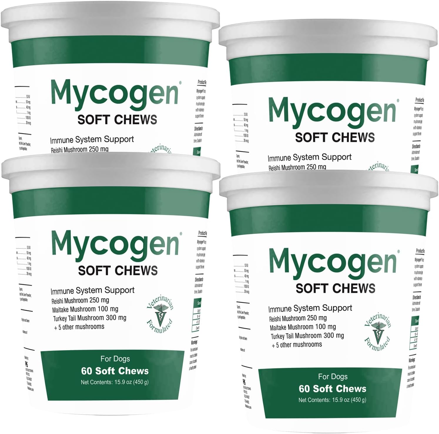 Mycogen Soft Chew para Perros - Mezcla de 8 Especies de Setas para Apoyo Inmunitario - 120 Chews Blandos