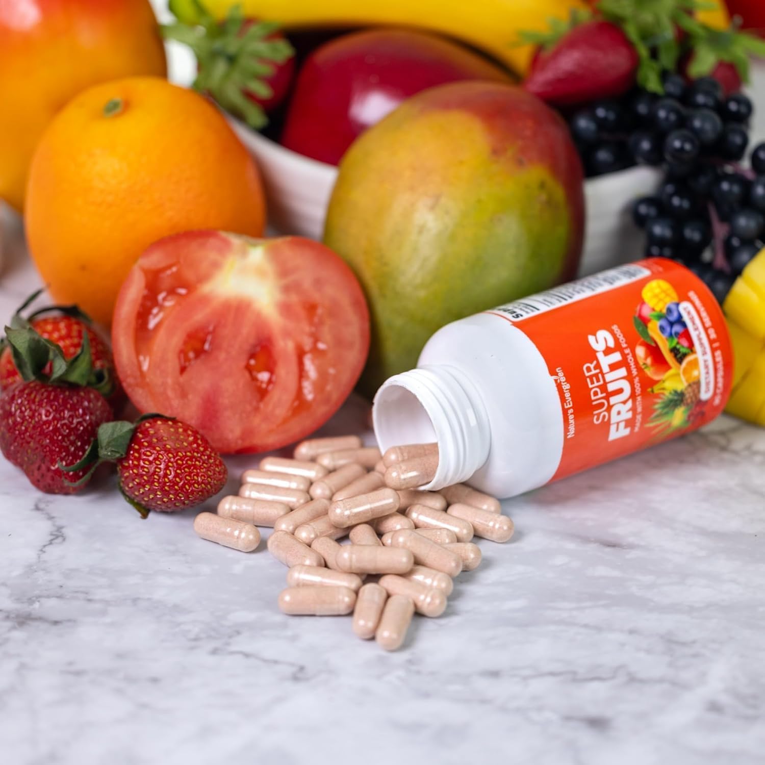 Nature's Evergreen Fruits and Veggies Supplement – 180 Cápsulas (Envase de 2)