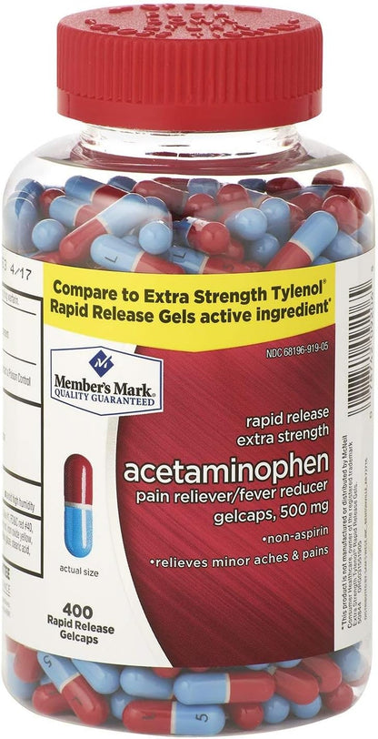 Paracetamol de Liberación Rápida 500 mg, 400 Cápsulas – Image 1