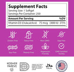 Zahler Vitamina D3 3000 UI - Suplemento de Vitamina D3, 3.000 UI, Certificado Kosher (250 Softgels)