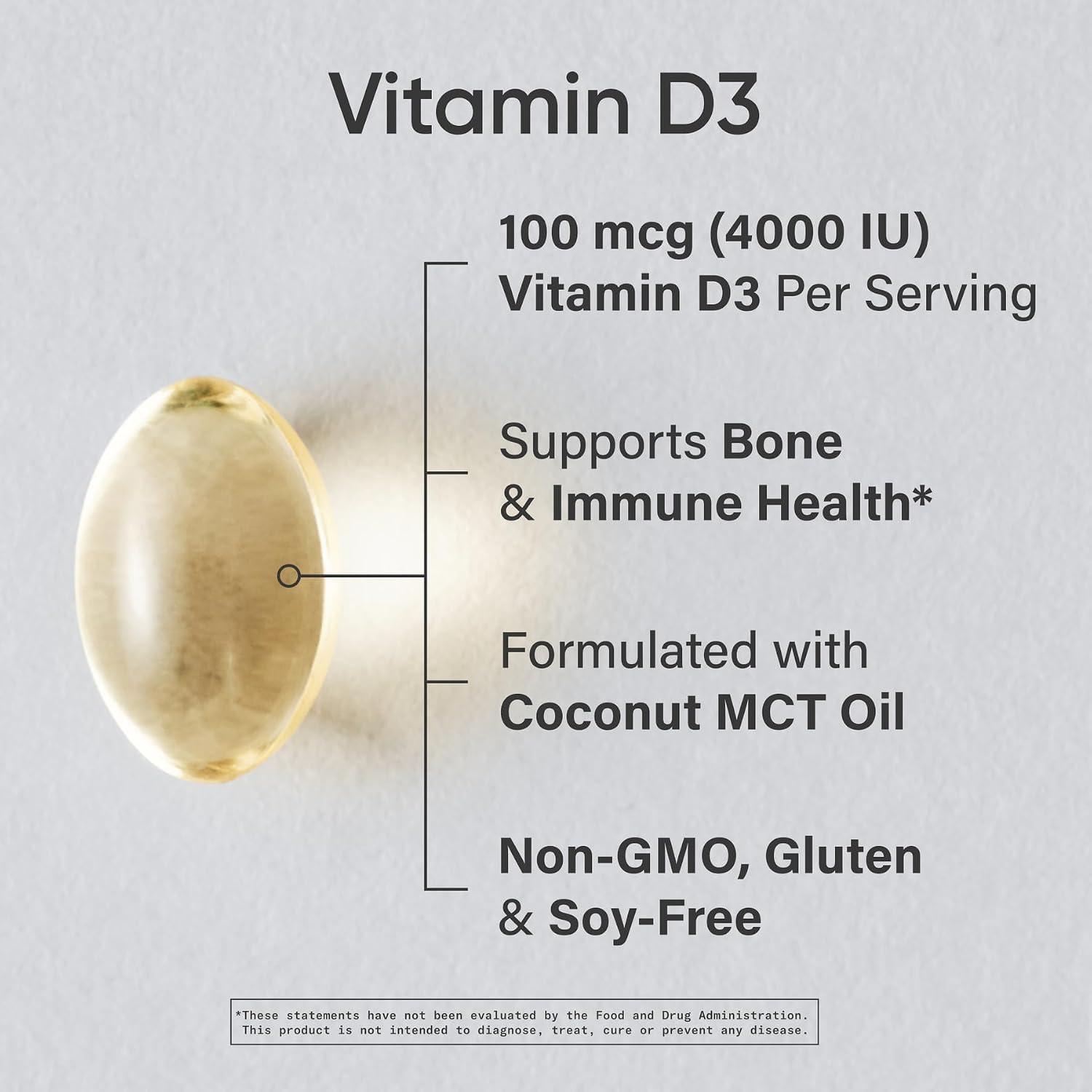 Sports Research Vitamina D3 4000 IU con Aceite MCT de Coco - 360 Cápsulas Blandas - No-GMO, Sin Gluten, Sin Soja