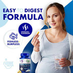 Vitaminas prenatales veganas con DHA y EPA (60 cápsulas) - Suplemento de algas con vitamina E, sin carragenina
