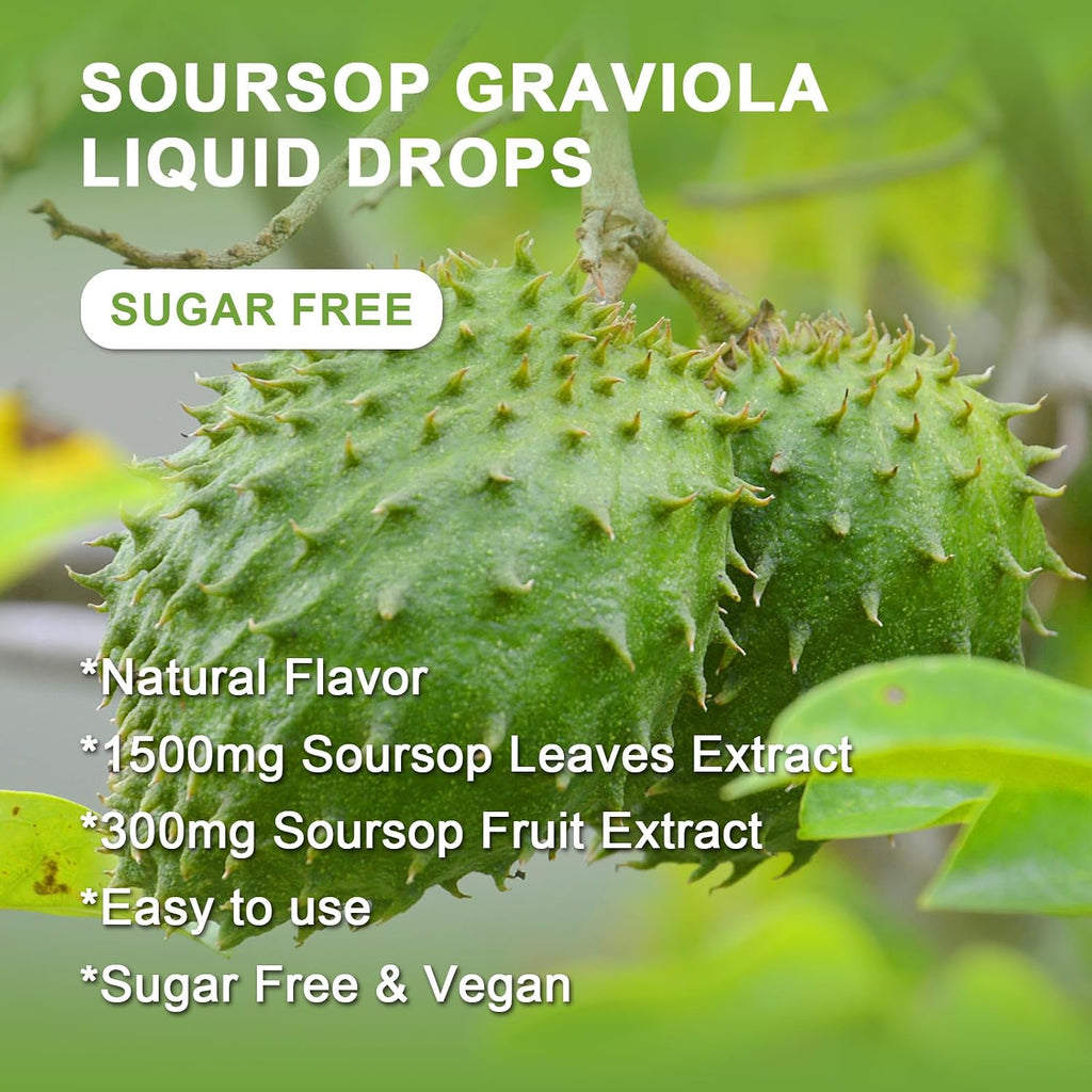 WOGORGT Gotas Líquidas de Soursop Graviola (4 Pack) - 1800mg por Dosis