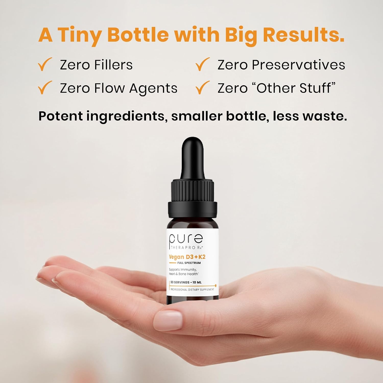 Pure Therapro Rx Vegan D3 + K2 Liposomal 10ml – 5000 UI D3 con 600 mcg K2 (MK4 y MK7)