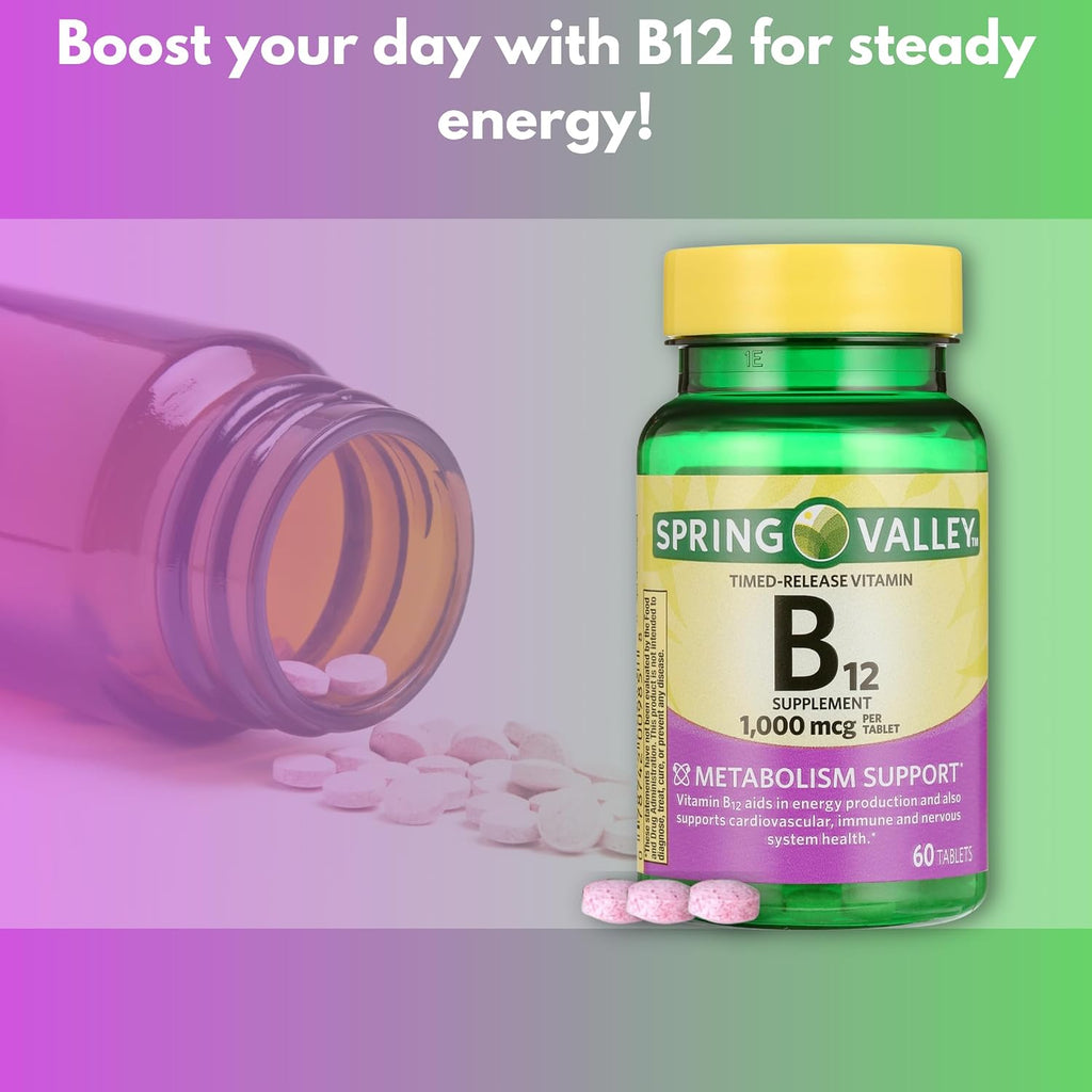 Vitamina B12 1000 mcg - Comprimidos de Liberación Gradual, 60 Comprimidos