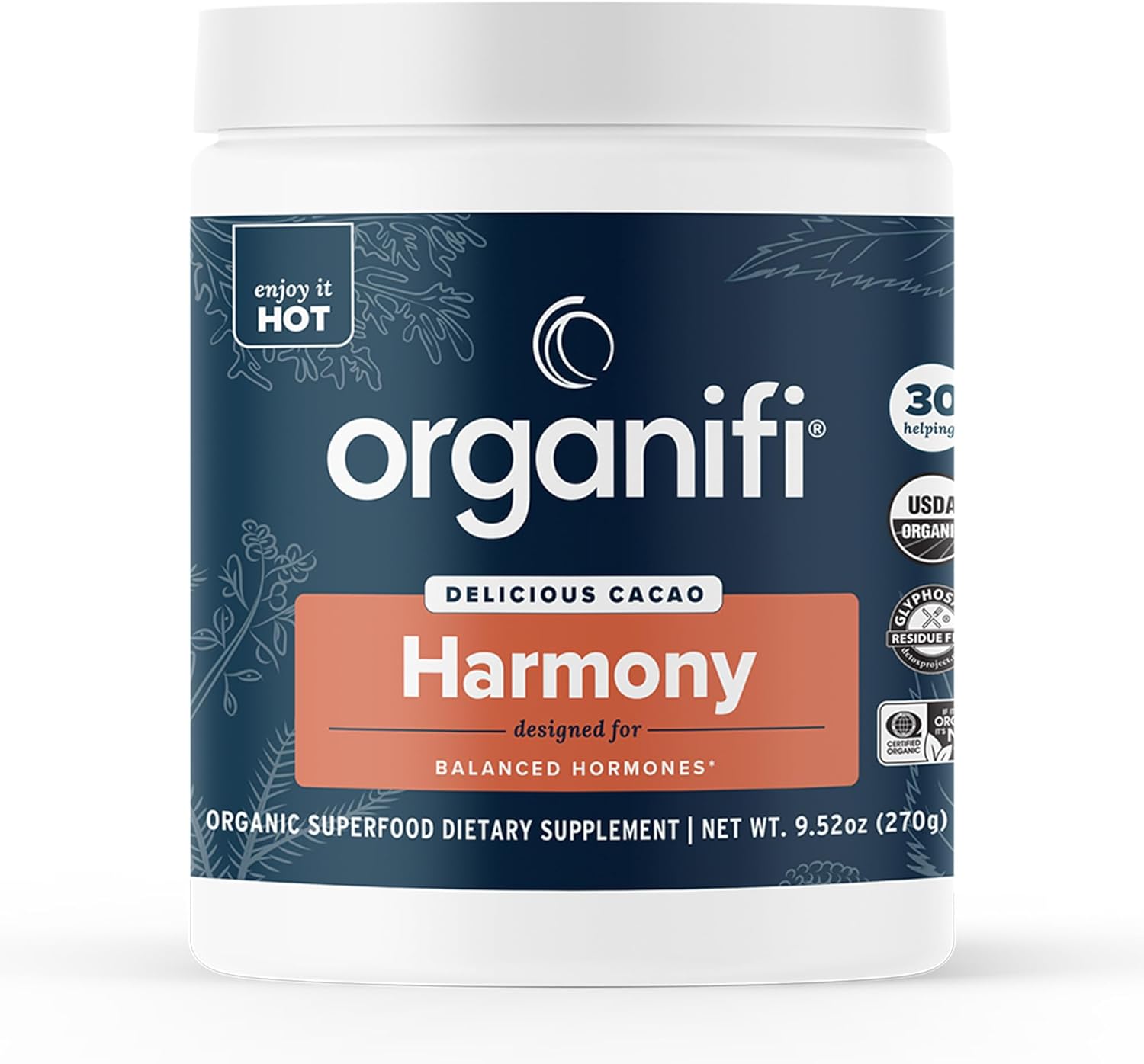 Organifi Harmony - Equilibrio Hormonal para Mujeres con Cacao Superfood, 30 Servicios