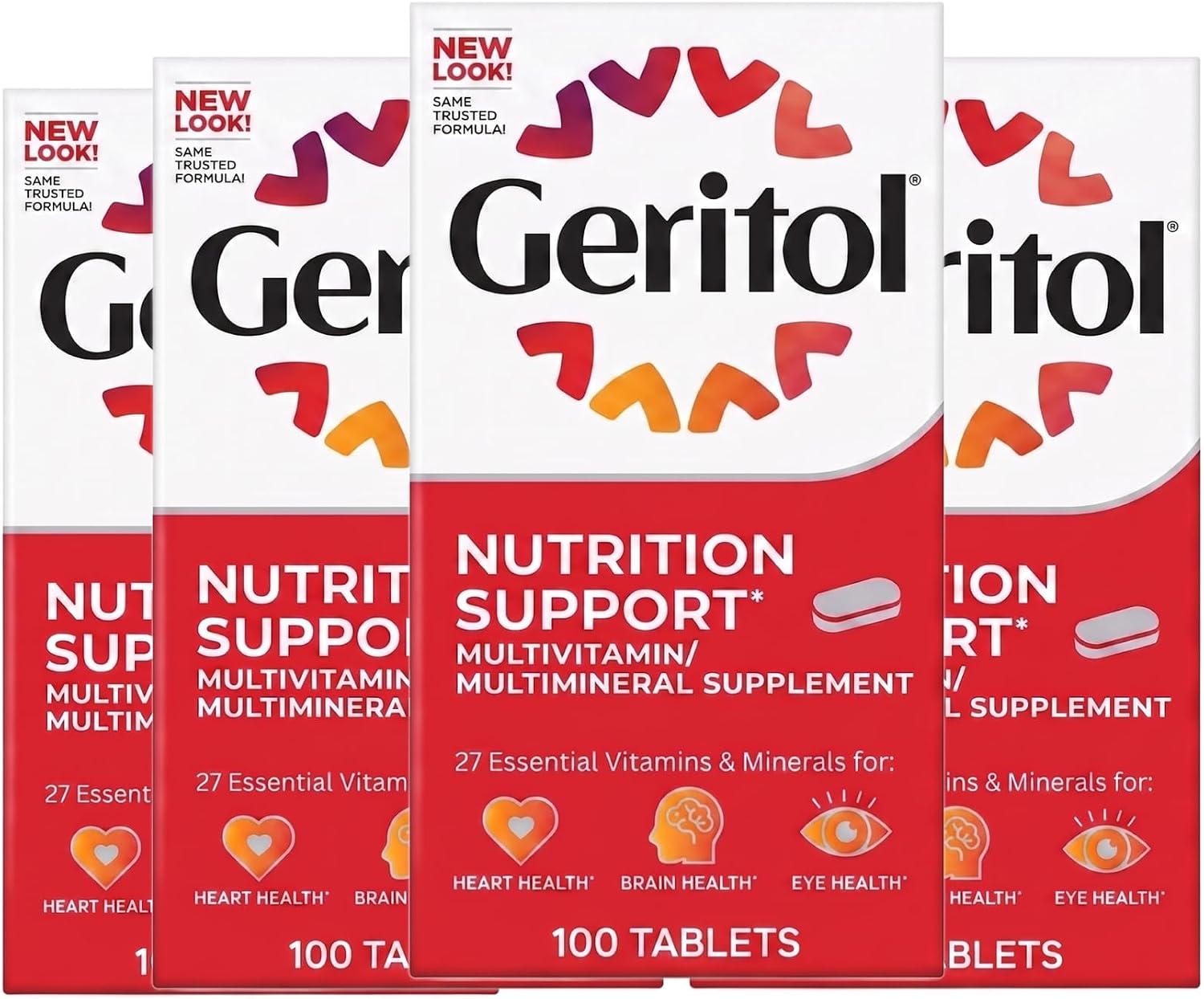 Geritol Complete Comprimidos, 100 Comprimidos (Paquete de 4)