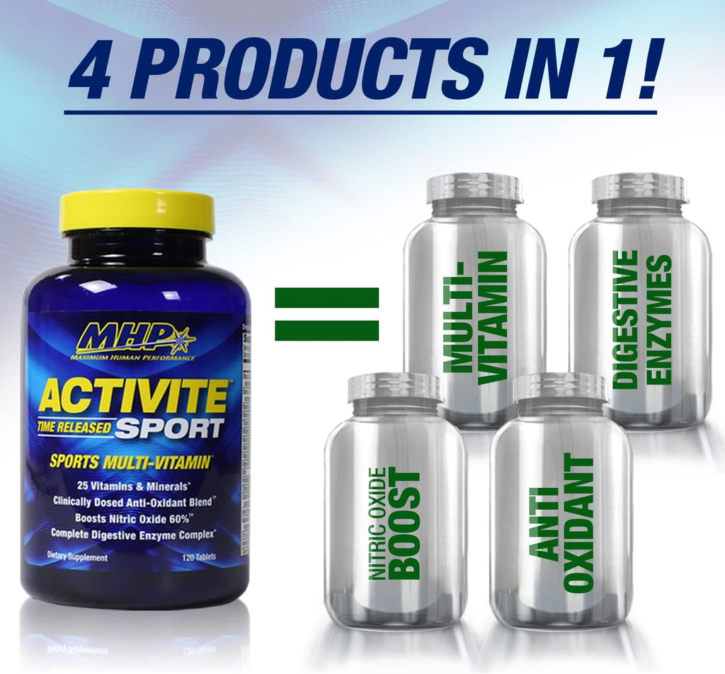 MHP Activite Sport – Multivitamínico Deportivo con 25 Vitaminas y Minerales, 120 Comprimidos