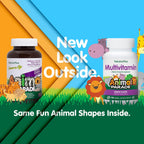 NaturesPlus Animal Parade Multivitamínico Masticable para Niños - Sabor Uva - 180 Comprimidos (Pack de 2)