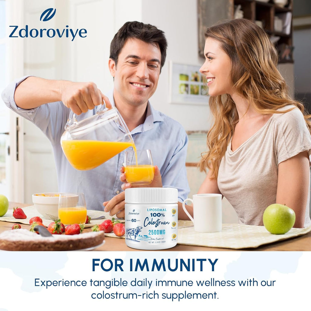 Zdoroviye Liposomal Bovine Colostrum Powder Supplement 2500 mg, 60 Servings
