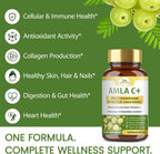 Organic Veda Amla + Cápsulas - Extracto Concentrado de Amla 20X con Vitamina C Natural