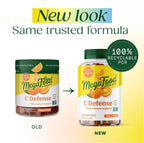 MegaFood C Defense - Gomitas de vitamina C con alimentos reales, sabor cítrico, 70 uds.