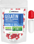 XPRS Nutra Cápsulas Vacías Tamaño 1 - 100 uds - Gelatina Bovina - Rojas/Blancas