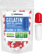 XPRS Nutra Cápsulas Vacías Tamaño 1 - 100 uds - Gelatina Bovina - Rojas/Blancas