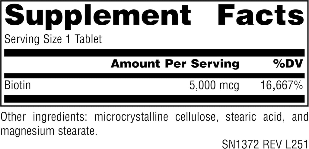 Source Naturals Biotina 5.000 mcg, 60 comprimidos