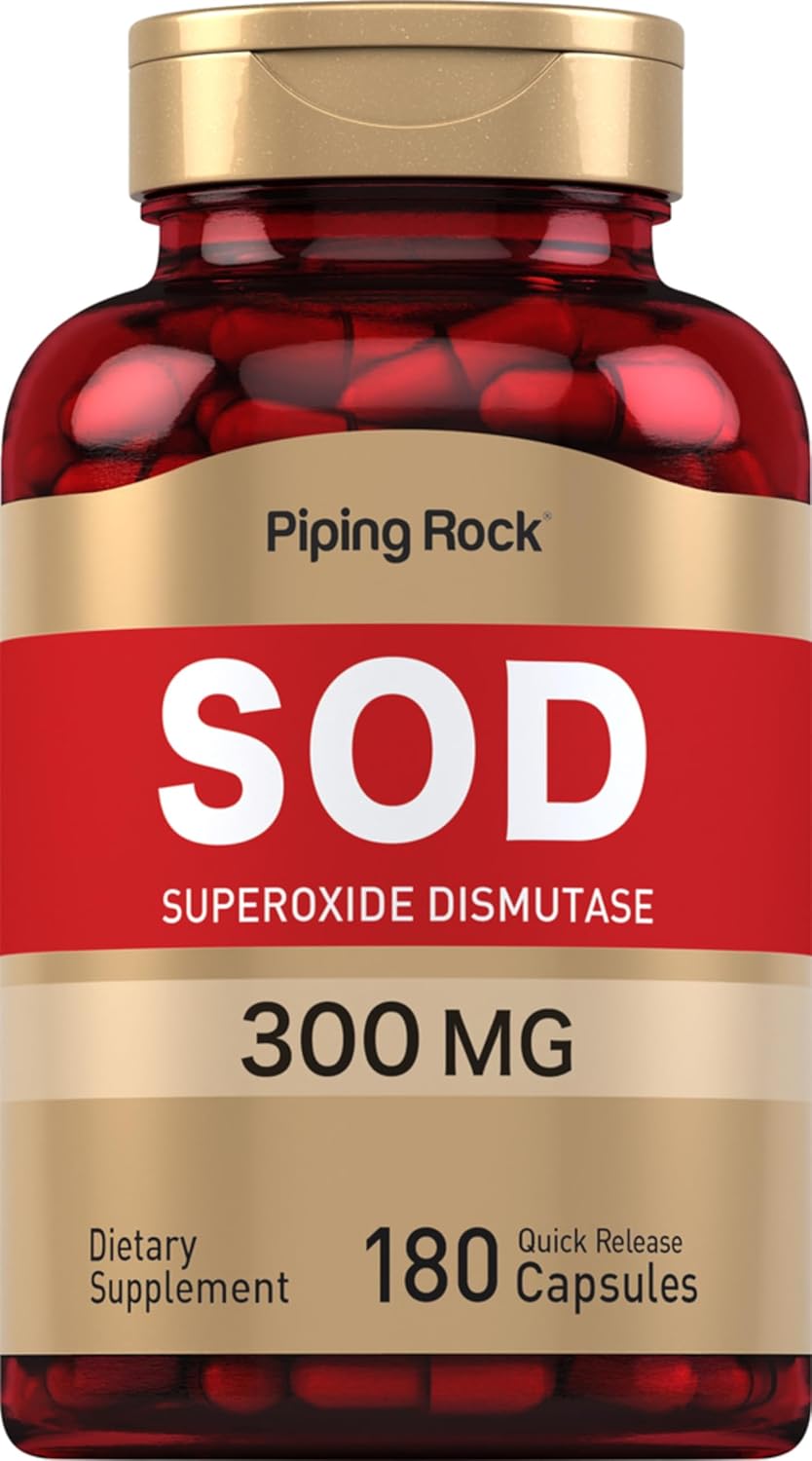 Piping Rock Superóxido Dismutasa (SOD) 300 mg, 180 Cápsulas