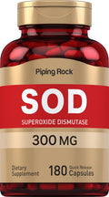 Piping Rock Superóxido Dismutasa (SOD) 300 mg, 180 Cápsulas