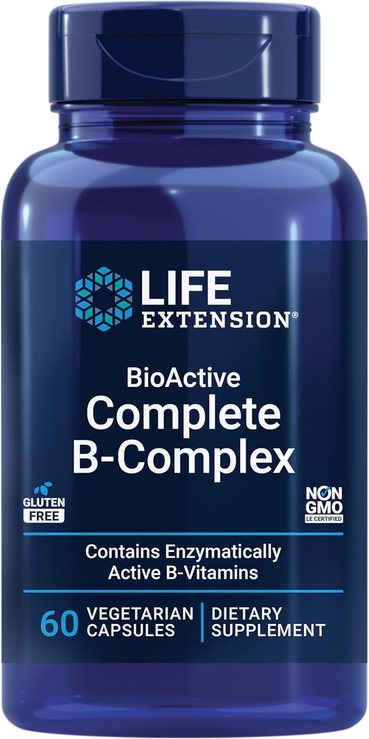 Life Extension BioActive Complete B-Complex, 60 Vegetarian Capsules