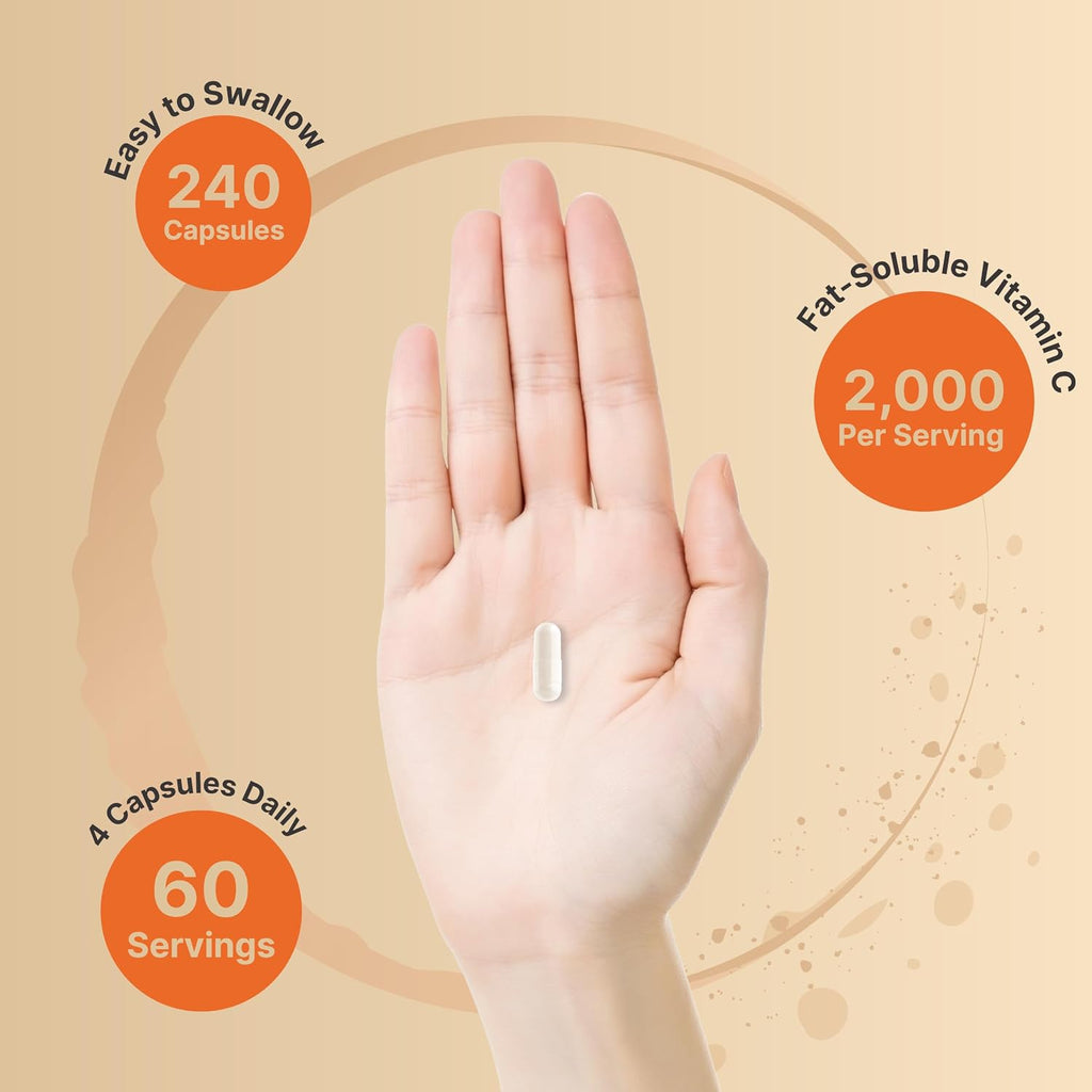 NatureBell Liposomal Vitamin C 2,000mg Per Serving, 240 Cápsulas - Suplemento Diario de Vitamina C Liposomal