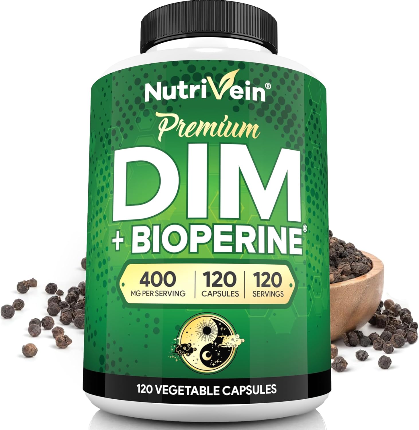 Nutrivein Premium DIM 400 mg con Bioperina - 120 Cápsulas