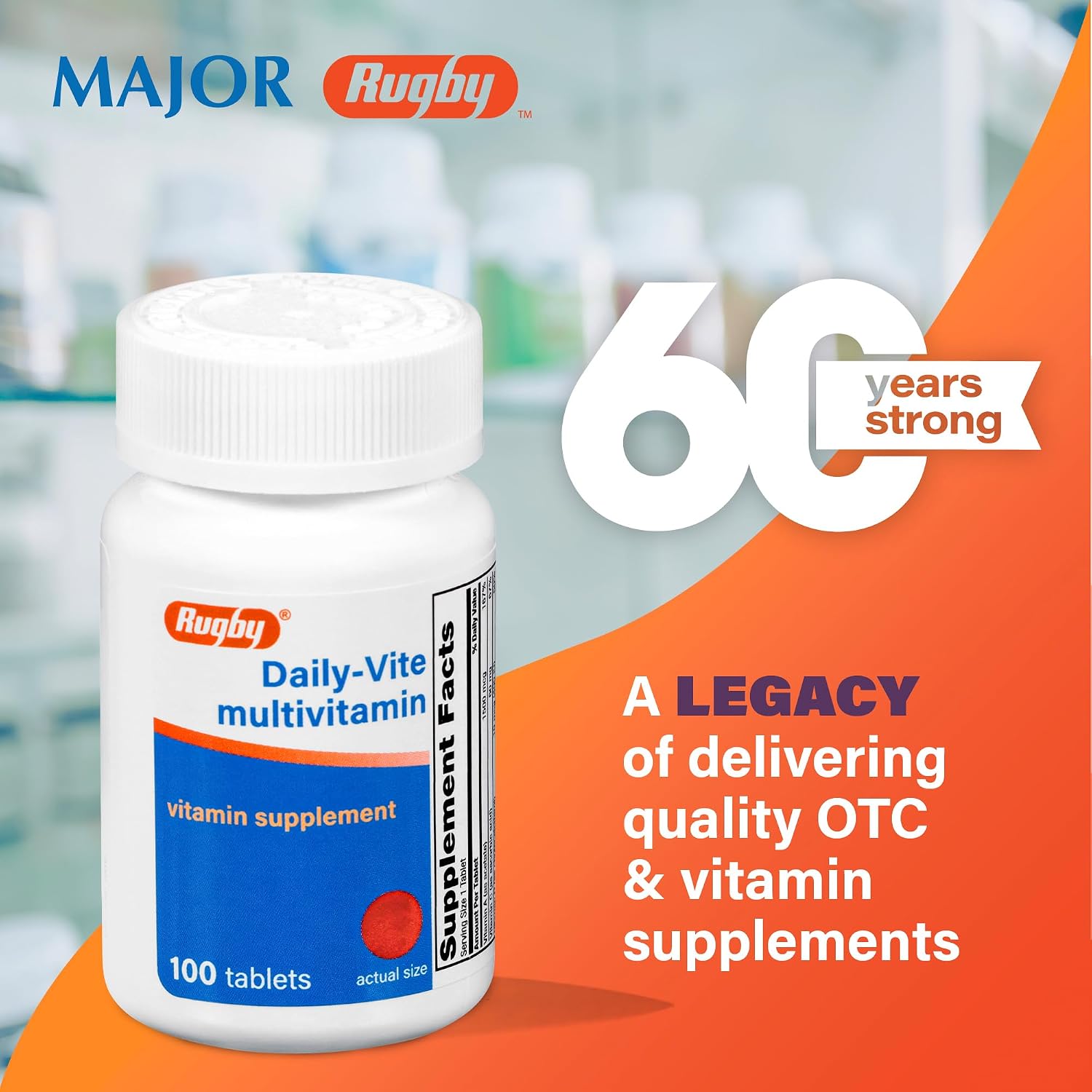 Rugby Daily-Vite Multivitaminas - Complemento Vitamínico Diario - 100 Comprimidos