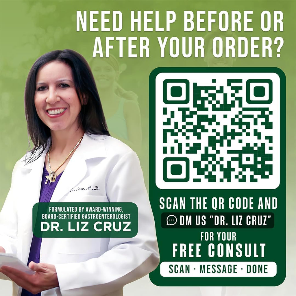 Dr. Liz Cruz Gastro Greens - Suplemento de Verduras con Enzimas, 90 Cápsulas
