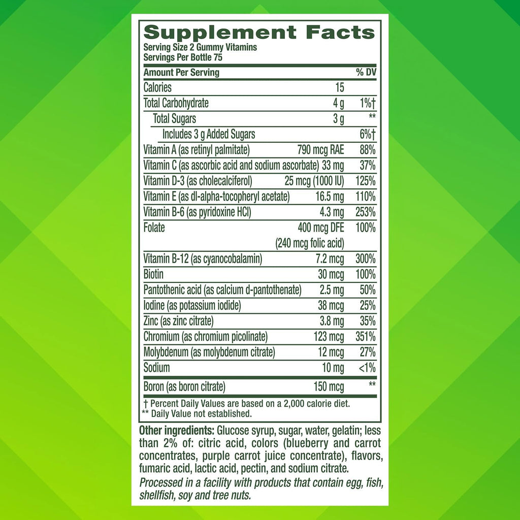 Vitafusion Men's Multivitamin, 150 Berry Flavor Gummies