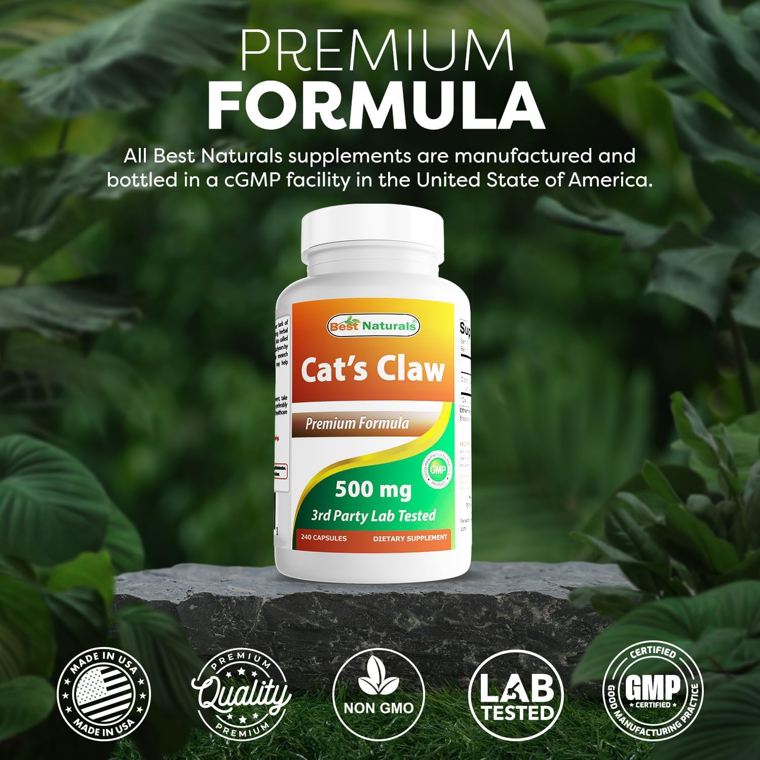 Best Naturals Uña de Gato 500 mg, 240 Cápsulas