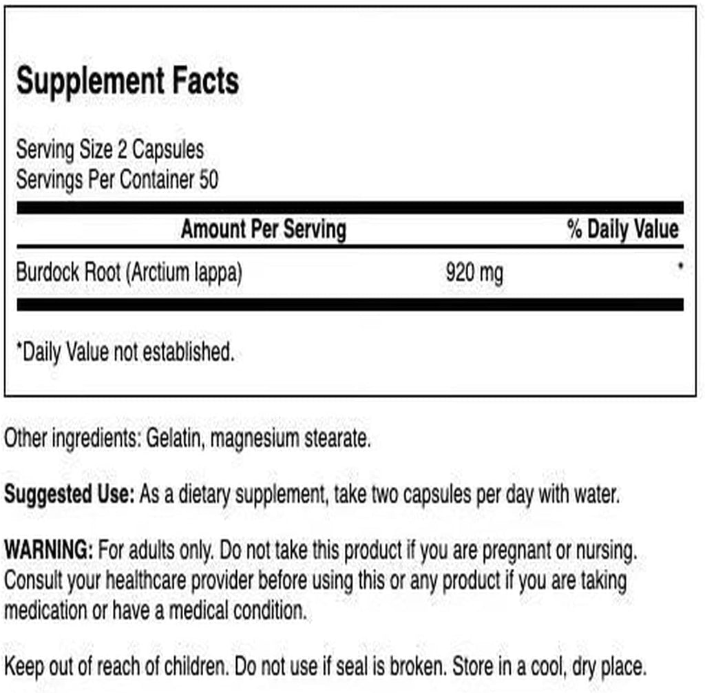 Swanson Raíz de Bardana 460 mg - 100 Cápsulas