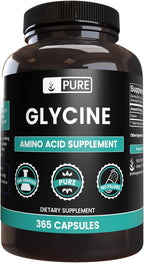 PURE ORIGINAL INGREDIENTS Glicina (365 Cápsulas) - Sin Magnesio, Sin Rellenos, Siempre Puro