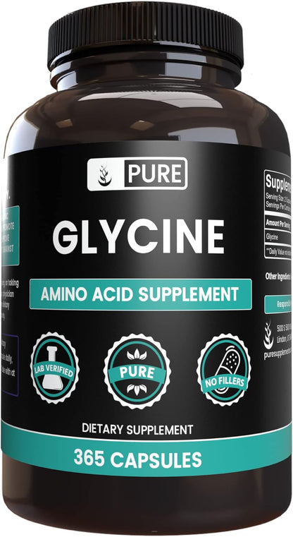 PURE ORIGINAL INGREDIENTS Glicina (365 Cápsulas) - Sin Magnesio, Sin Rellenos, Siempre Puro – Image 1