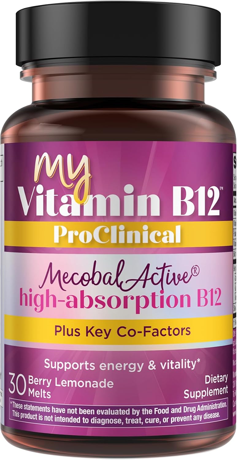 Purity Products MyVitamin B-12 ProClinical Melt - Metilcobalamina B12 1000 mcg con D3 y Biotina - 30 Comprimidos