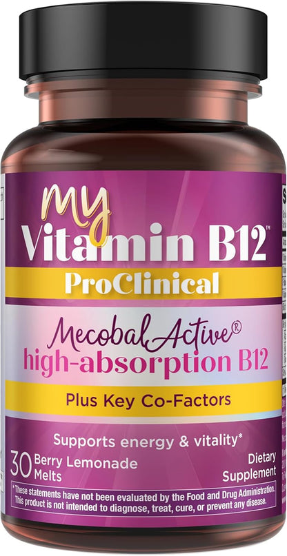 Purity Products MyVitamin B-12 ProClinical Melt - Metilcobalamina B12 1000 mcg con D3 y Biotina - 30 Comprimidos – Image 1