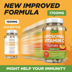 DACHA Vitamina C Liposomal Natural - 1700 mg, 200 Cápsulas - Alta Absorción, Vegano