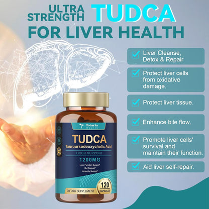 Totaria TUDCA 1200mg – Suplemento Hepático, 120 Cápsulas – Image 5
