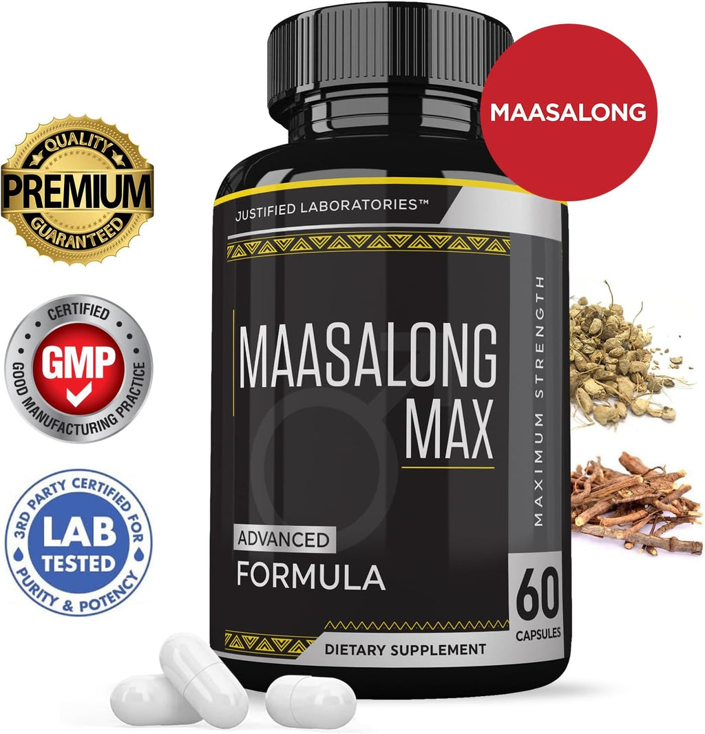 Maasalong Max 1600MG Fórmula Avanzada para la Salud Masculina (2 Paquetes, 120 Cápsulas)